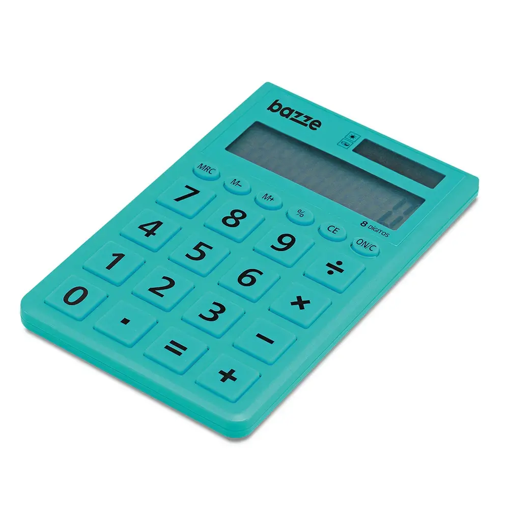 Calculadora de Bolso - 8 Dígitos - Turquesa - Cartela C/1 un - Bazze - Imagem 2