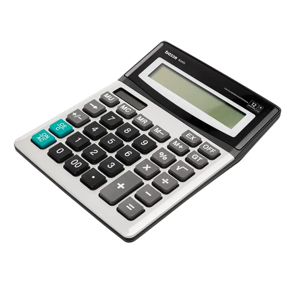 Calculadora de Mesa B3440 - 12 Dígitos - Metálica - Caixa C/1 un – Bazze - Imagem 3