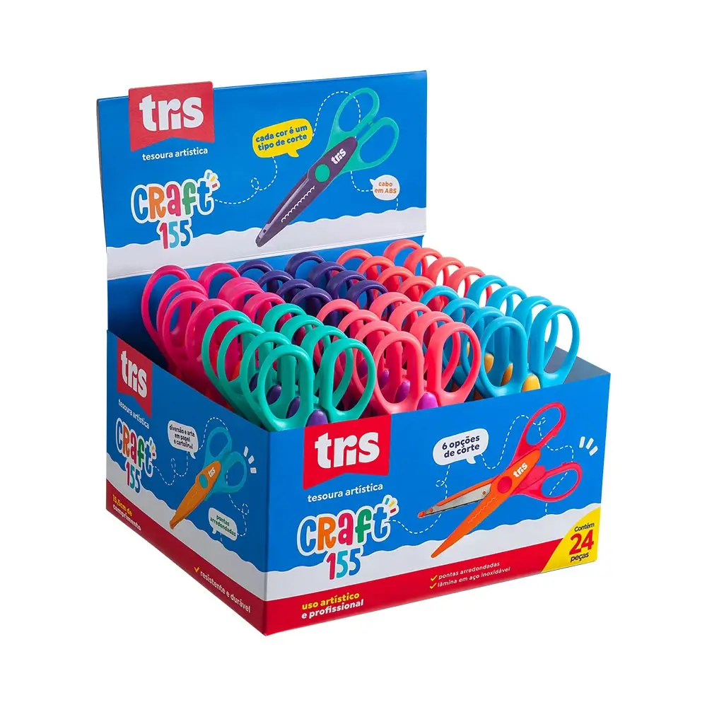 Tesoura Artística Craft 155 - 155mm - Display C/24 un - Tris - Imagem 1