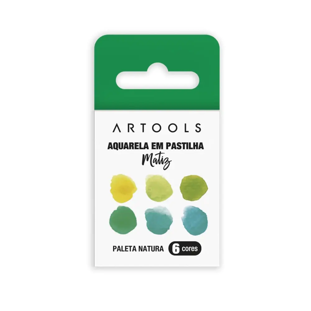 Aquarela Pastilha Matiz - Natura - 6 Cores - Artools - Imagem 1