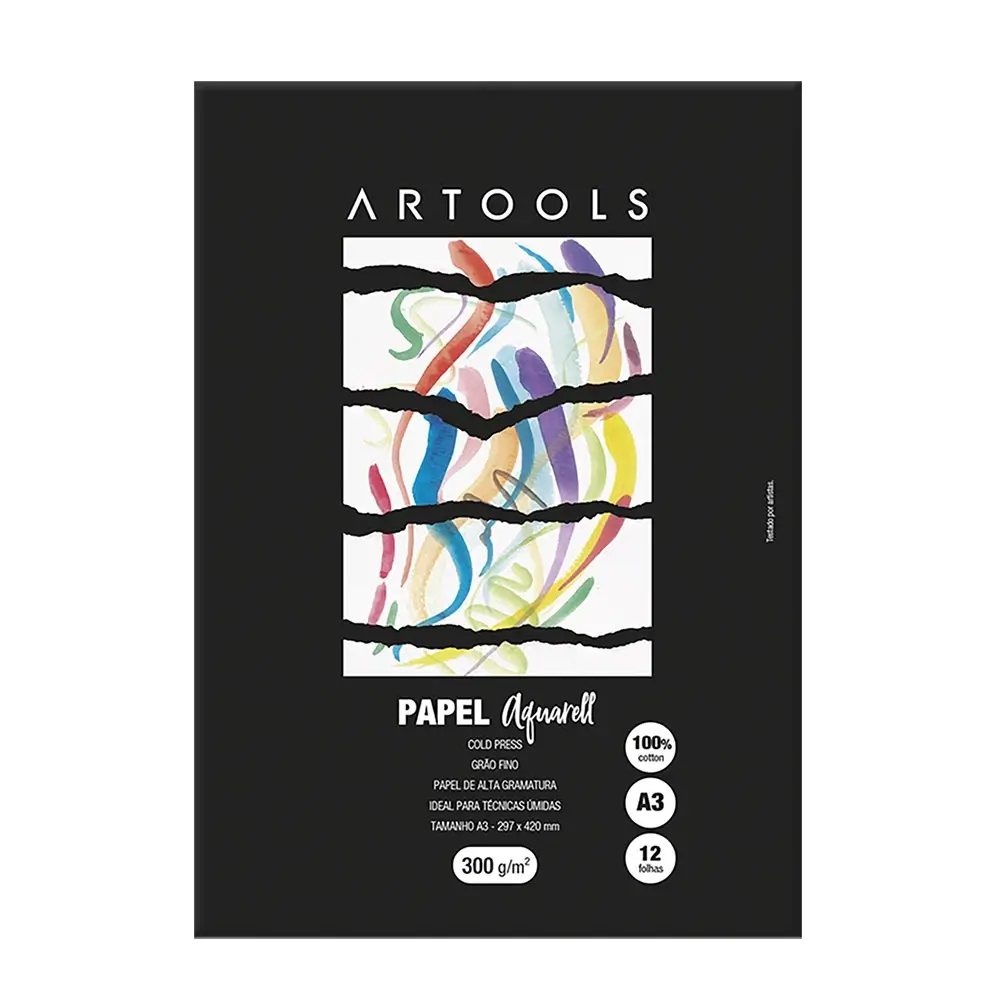 Papel Aquarell Cotton A3 - 300g - 12 Folhas - Artools - Imagem 1