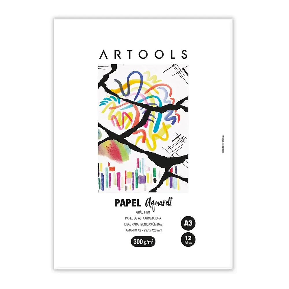 Papel Aquarell Celulose A3 - 300g - 12 Folhas - Artools - Imagem 1