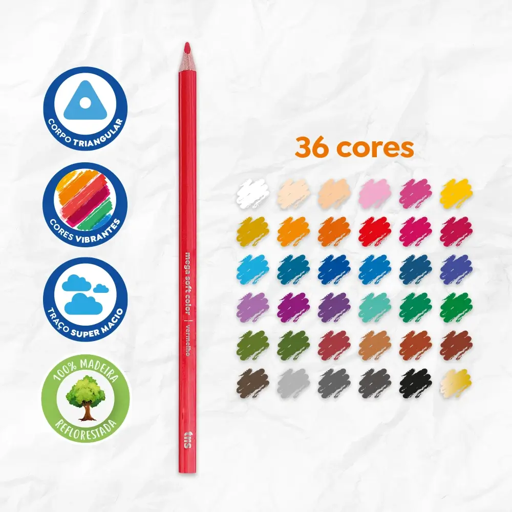 Lápis de Cor Mega Soft Color - 36 Cores - Tris - Imagem 5