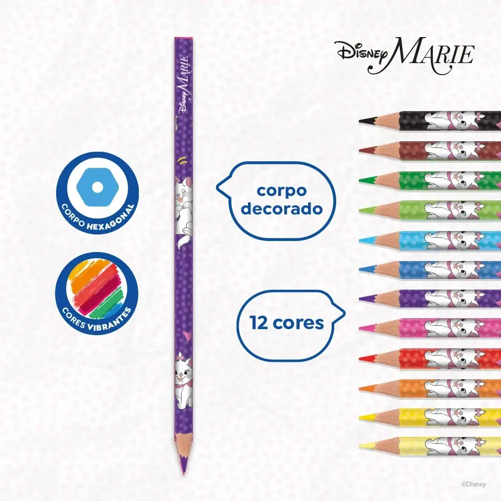 Lápis de Cor - 12 Cores - Marie - Imagem 3