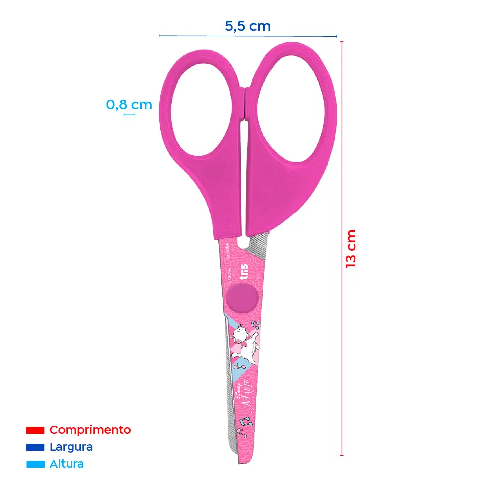 Tesoura Escolar - Lâmina Decorada - 13cm - Cartela C/1 un - Marie - Imagem 3