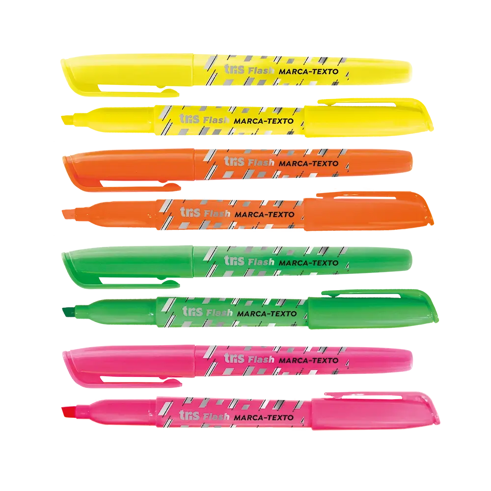 Marca-Texto Flash Neon - Conjunto C/4 Cores - Tris - Imagem 2