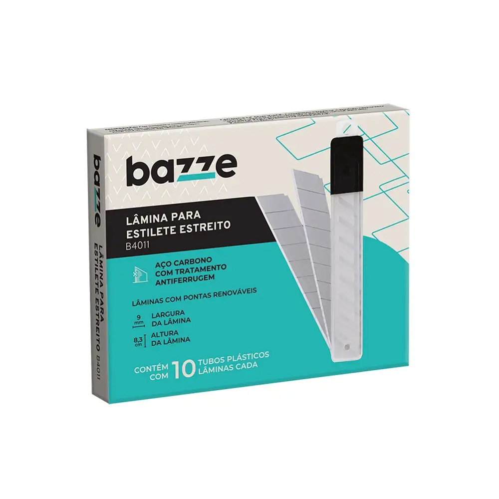 Lâmina Estreita B4011 - Caixa C/10 Tubos C/10 un - Bazze - Imagem 1