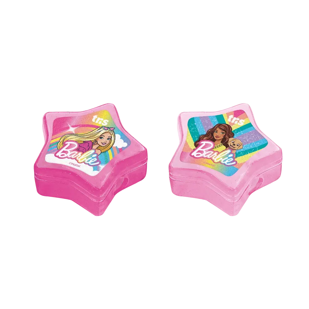 Kit Apontador com Depósito + Borracha - Cartela C/2 peças - Barbie - Imagem 2