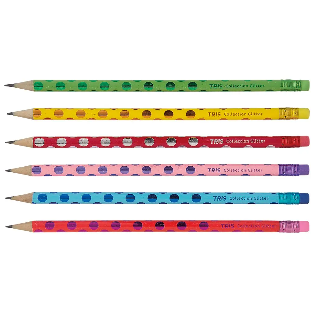 Lápis Preto Com Borracha - Collection Glitter - HB - Pote C/72 UN - Tris - Imagem 2