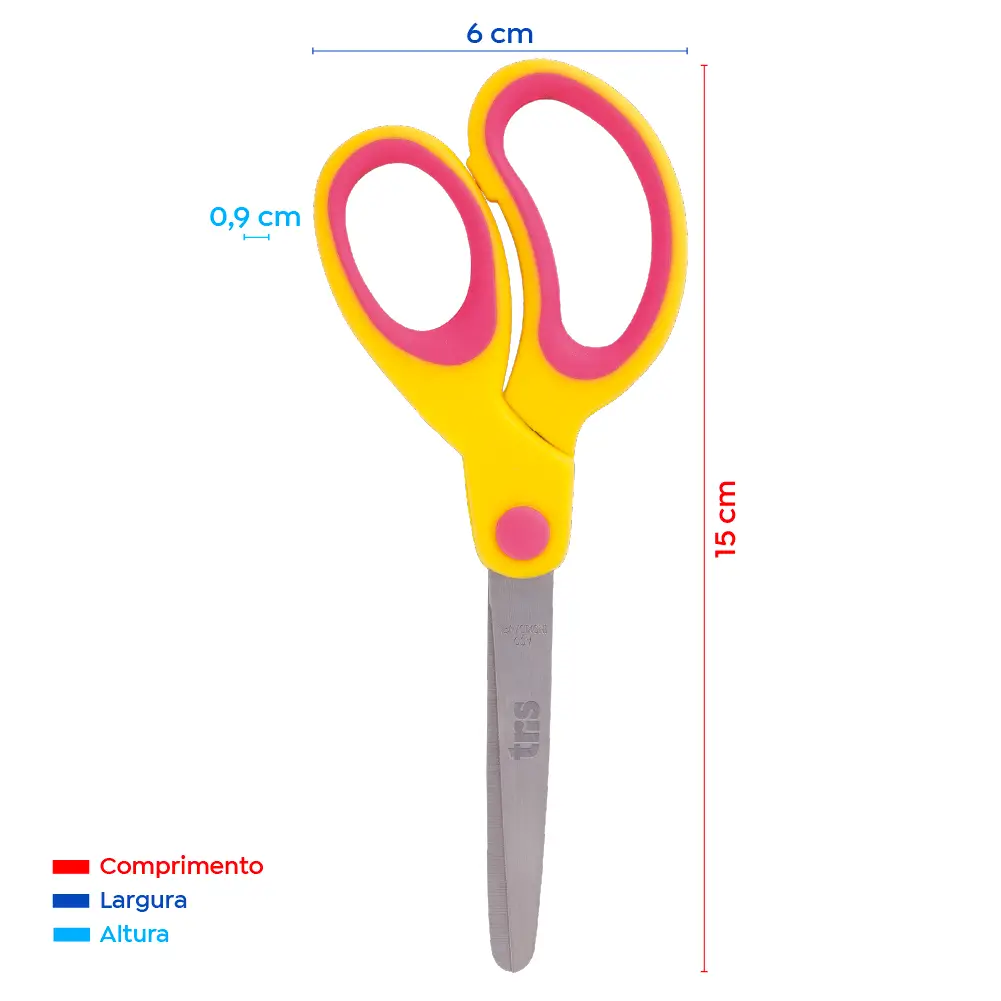 Tesoura Escolar Comfort - 15cm - Display C/18 un - Tris - Imagem 3