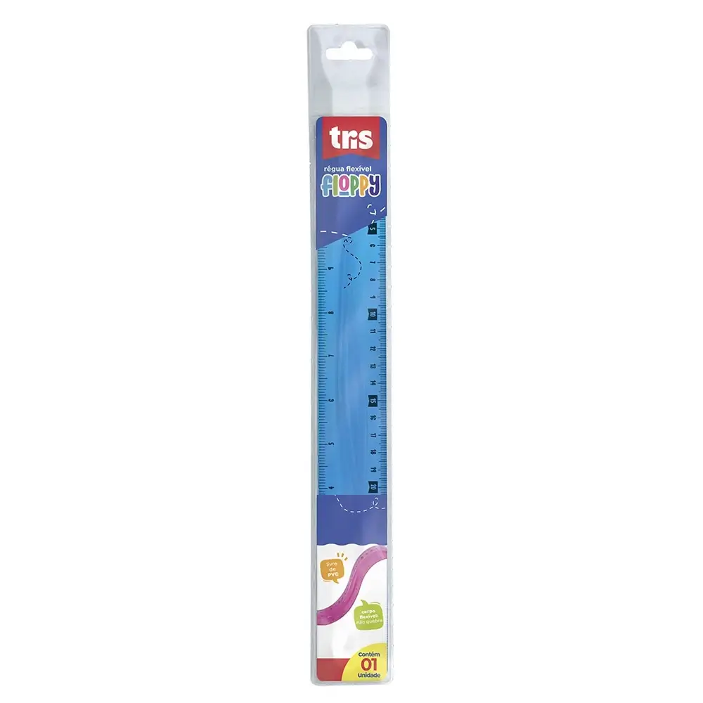 Régua Flexível Floppy - 30cm - Cores Sortidas - Polybag C/1 un - Tris - Imagem 1
