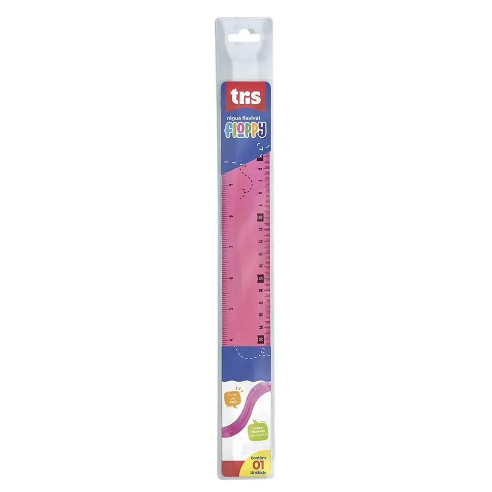 Régua Flexível Floppy - 30cm - Cores Sortidas - Polybag C/1 un - Tris - Imagem 3