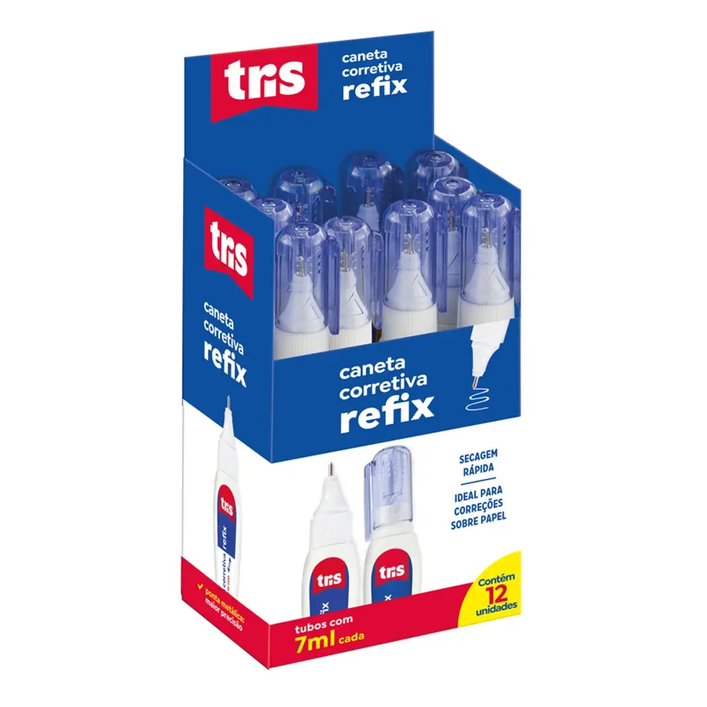 Caneta Corretiva Refix - 7ml - Display C/12 un - Tris - Imagem 1