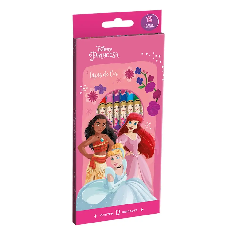 Lápis de Cor - 12 Cores - Princesas - Imagem 1