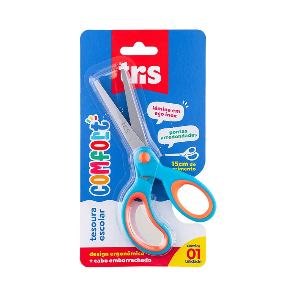 Tesoura Escolar Comfort - 15cm - Cartela C/1 un - Tris - Imagem 3