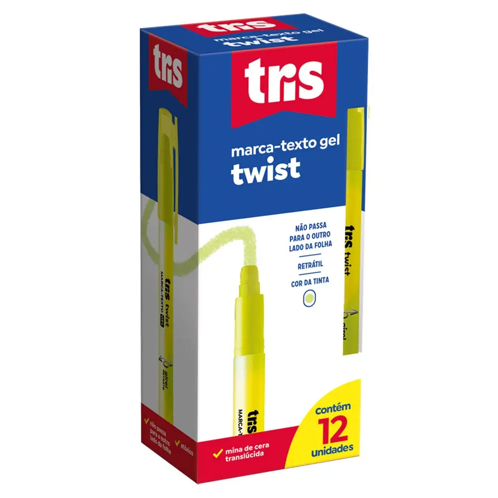Marca-Texto Gel Twist - Caixa C/12 un - Tris - Imagem 1