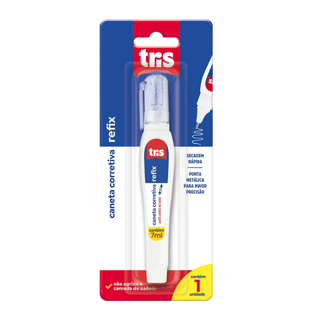 Caneta Corretiva Refix - 7ml - Ponta Metal - Cart C/1 UN - Tris - Imagem 1