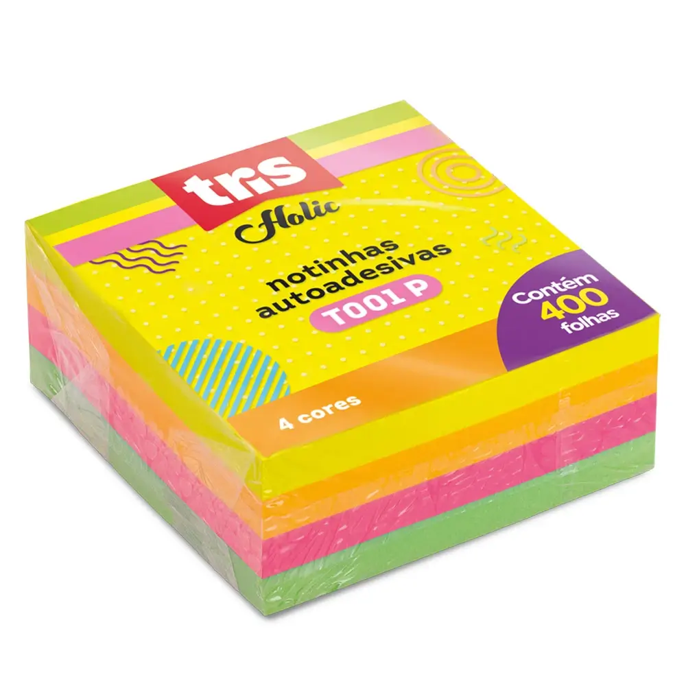 Notas Autoadesivas Colors Holic Pop T001P - Bloco C/400 Folhas - Tris - Imagem 1