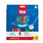 lápis de cor mega soft color - 24 cores - tris