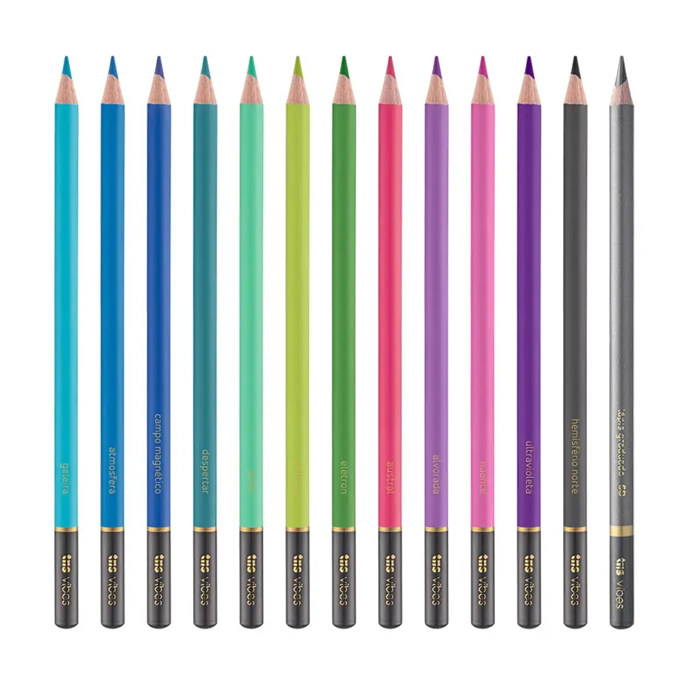 Lápis de Cor Vibes - Tons Aurora Boreal - 12 Cores + 1 Lápis 6b - Tris - Imagem 2