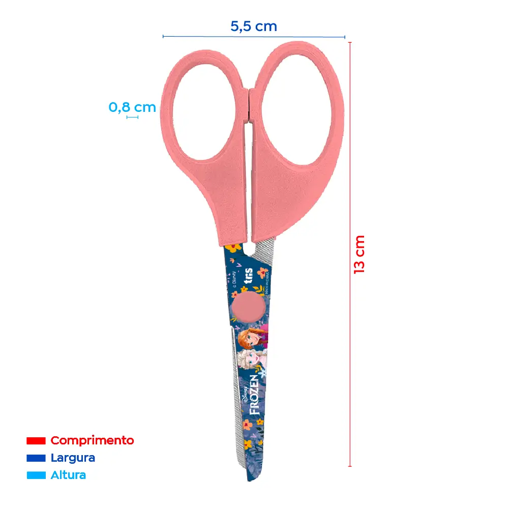 Tesoura Escolar - Lâmina Decorada - 13cm - Cartela C/1 un - Frozen - Imagem 3