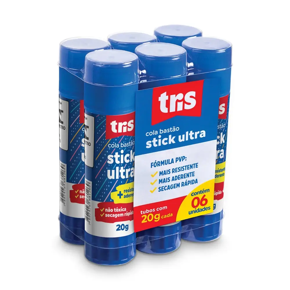 Cola Bastão Stick Ultra - 20g - Shrink C/6 un - Tris - Imagem 1