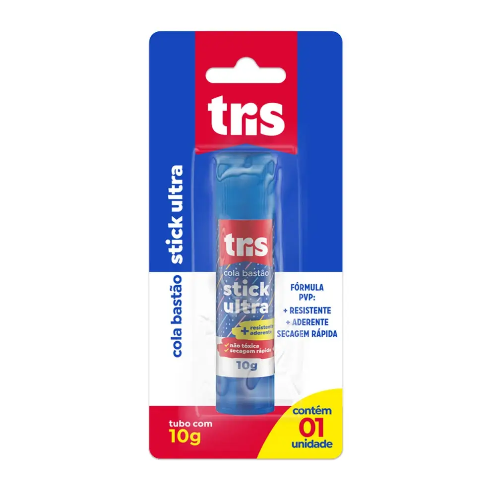 Cola Bastão Stick Ultra - 10g - Cartela C/1 un - Tris - Imagem 1