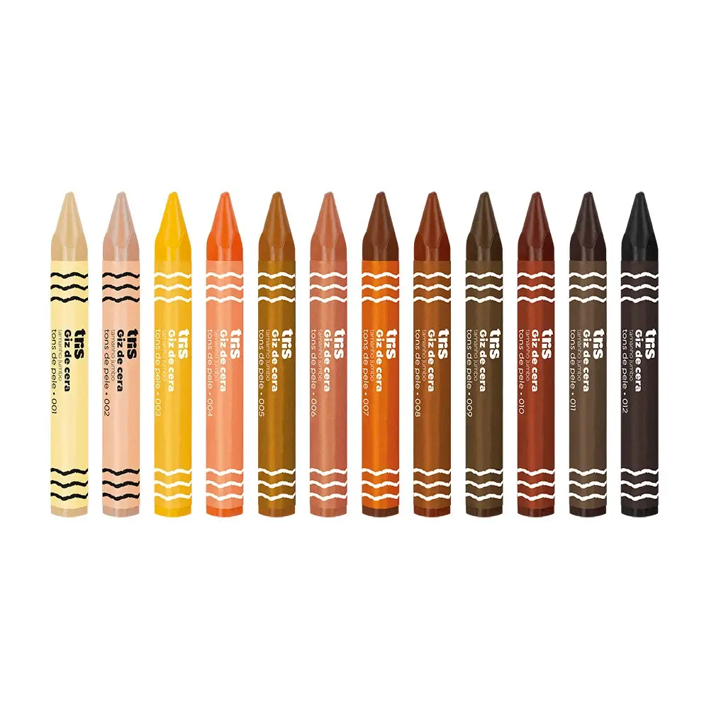 Giz de Cera Tamanho Jumbo Triangular - Tons de Pele - 12 Cores - Tris - Imagem 2