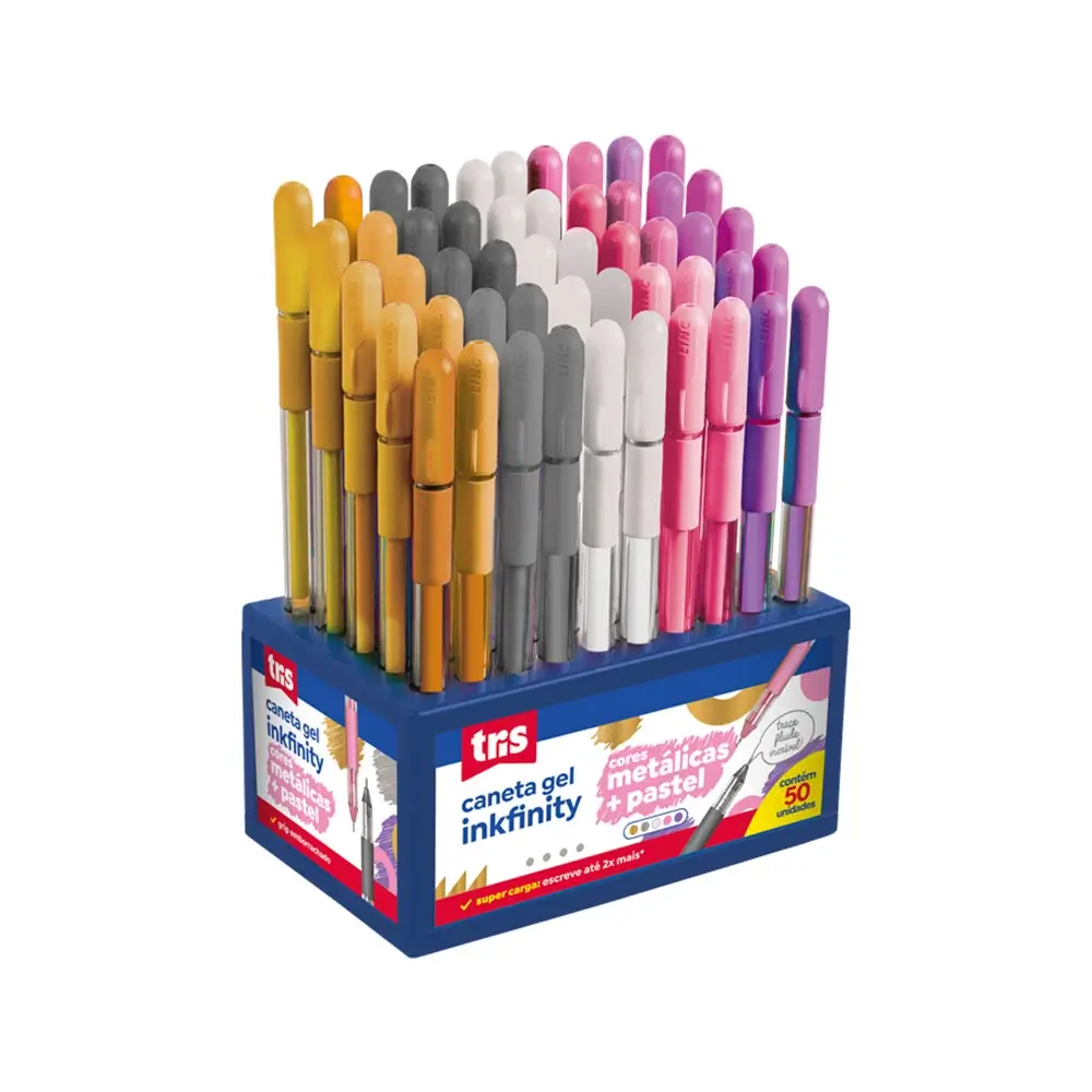 Caneta Gel Inkfinity - Cores Metálicas/Pastel - 1.0mm - Display C/50 un - Tris - Imagem 1
