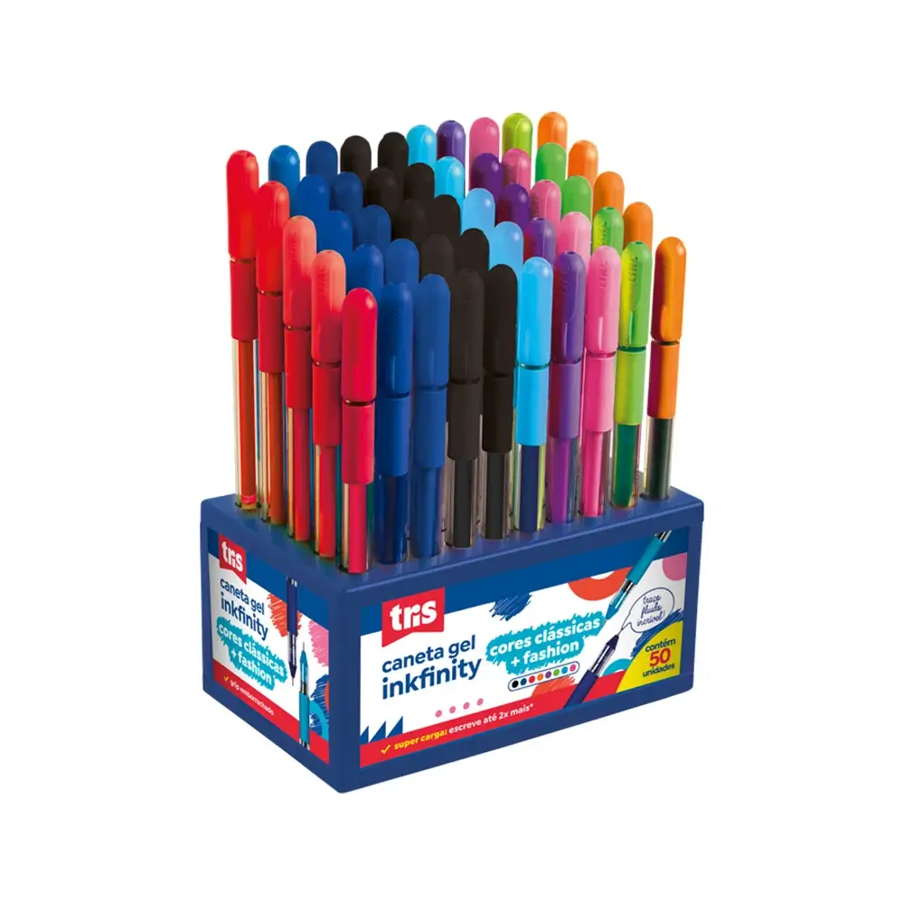 Caneta Gel Inkfinity - Cores Clássicas/Fashion - Traços Sortidos -Display C/50 un - Tris - Imagem 1