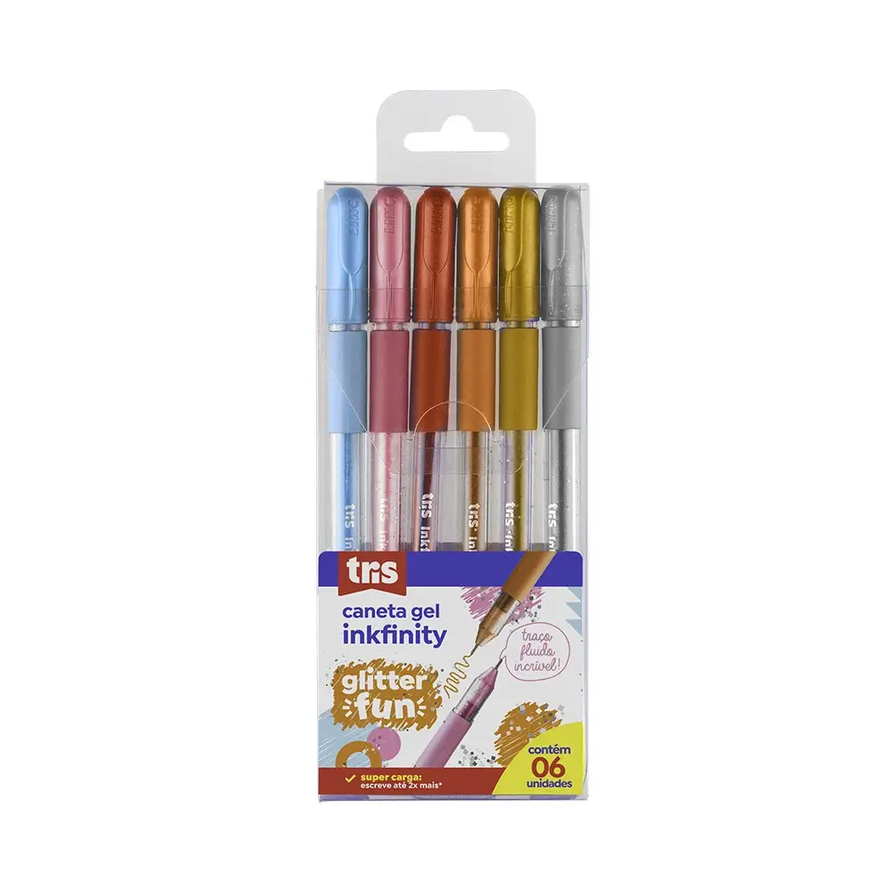 Caneta Gel Inkfinity - Cores Glitter Fun - 1.0mm - 6 cores - Tris - Imagem 1