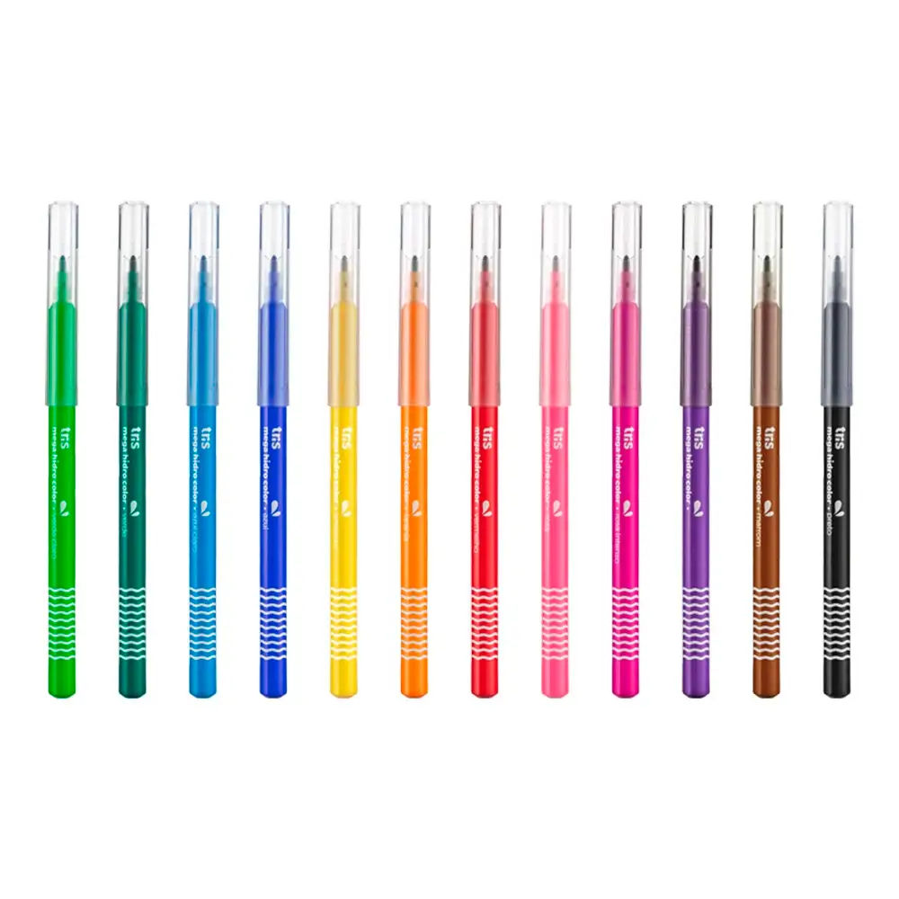 Hidrocor Ponta Fina Mega Hidro Color - 12 Cores - Tris - Imagem 2