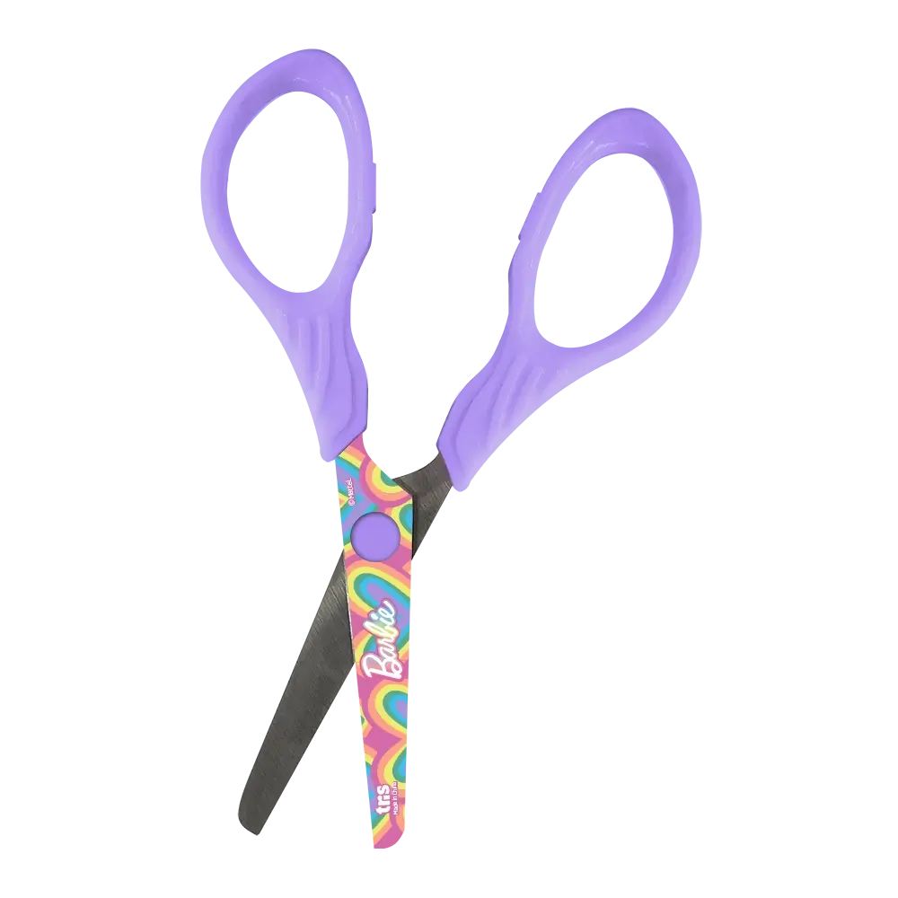 Tesoura Escolar - Lâmina Decorada - 13cm - Cartela C/1 un - Barbie - Imagem 3