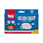 massa de modelar supersoft - 180g - conjunto c/12 cores - tris