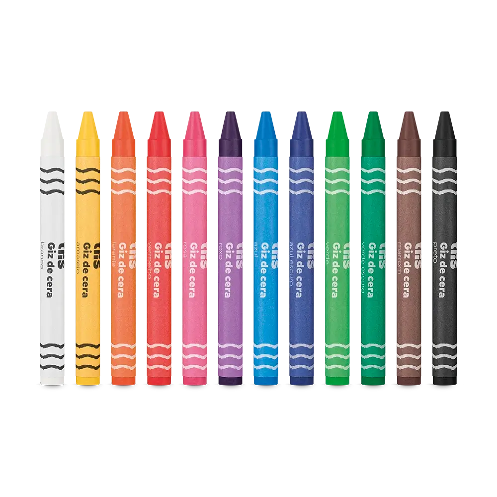 Giz de Cera Fino - 12 Cores - Tris - Imagem 2