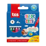 Giz de Cera Fino - 12 Cores - Tris - Thumbnail 1