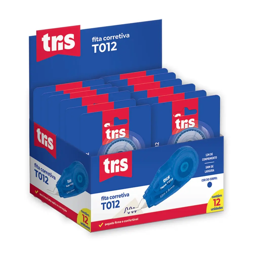 Fita Corretiva T012 - 12mx5mm - Cartela C/1 un - Tris - Imagem 1