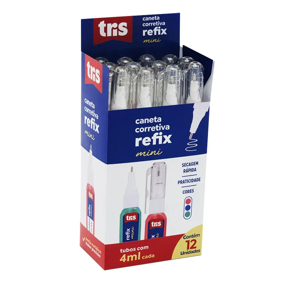 Caneta Corretiva Refix Mini - 4ml - Display C/12 un - Tris - Imagem 1