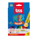 Hidrocor Ponta Fina Retrátil Mega Hidro Color - 12 Cores - Tris - Thumbnail 1