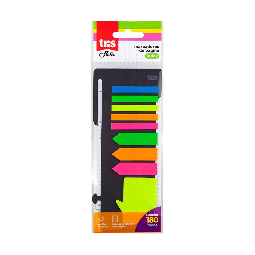 Marcador de Página Autoadesivo Holic Pop Index 3 Formas - Polybag C/180un - Tris - Imagem 1