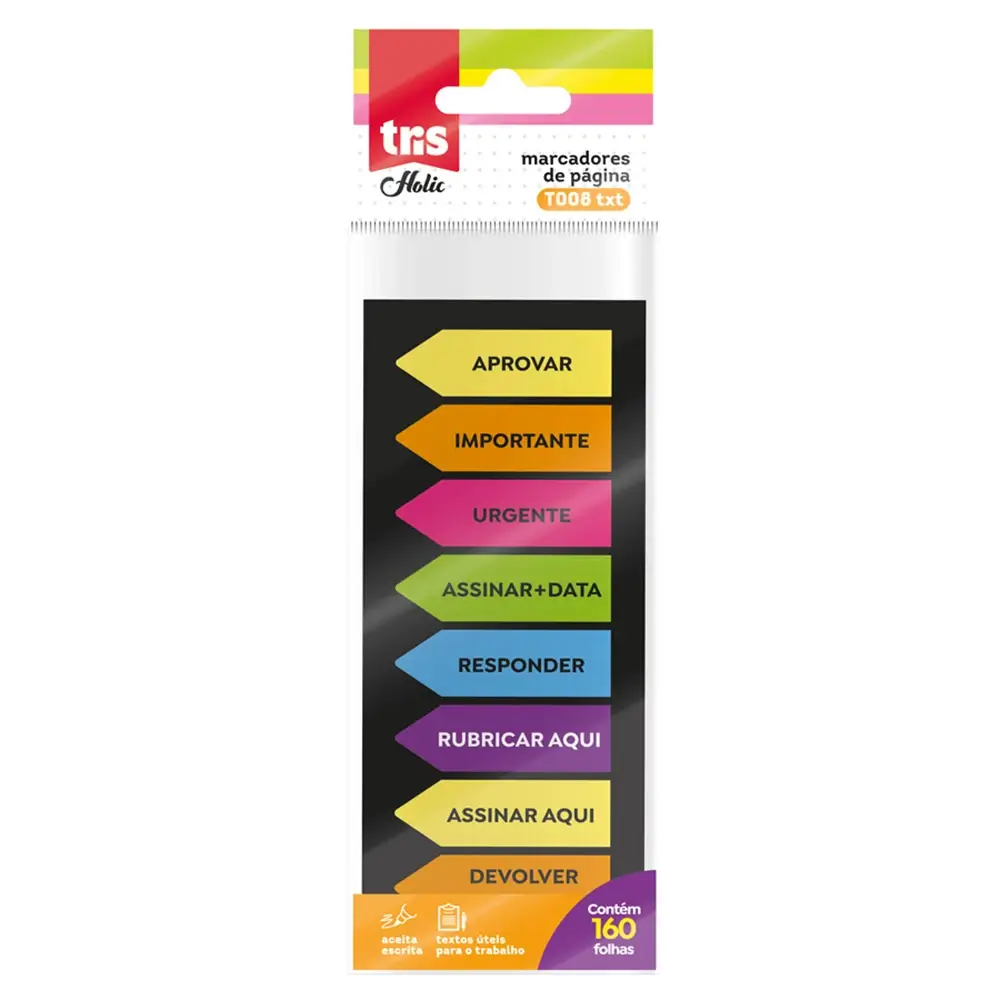 Marcador de Página Autoadesivo Holic Pop Text T008 - Polybag C/160 un -Tris - Imagem 1