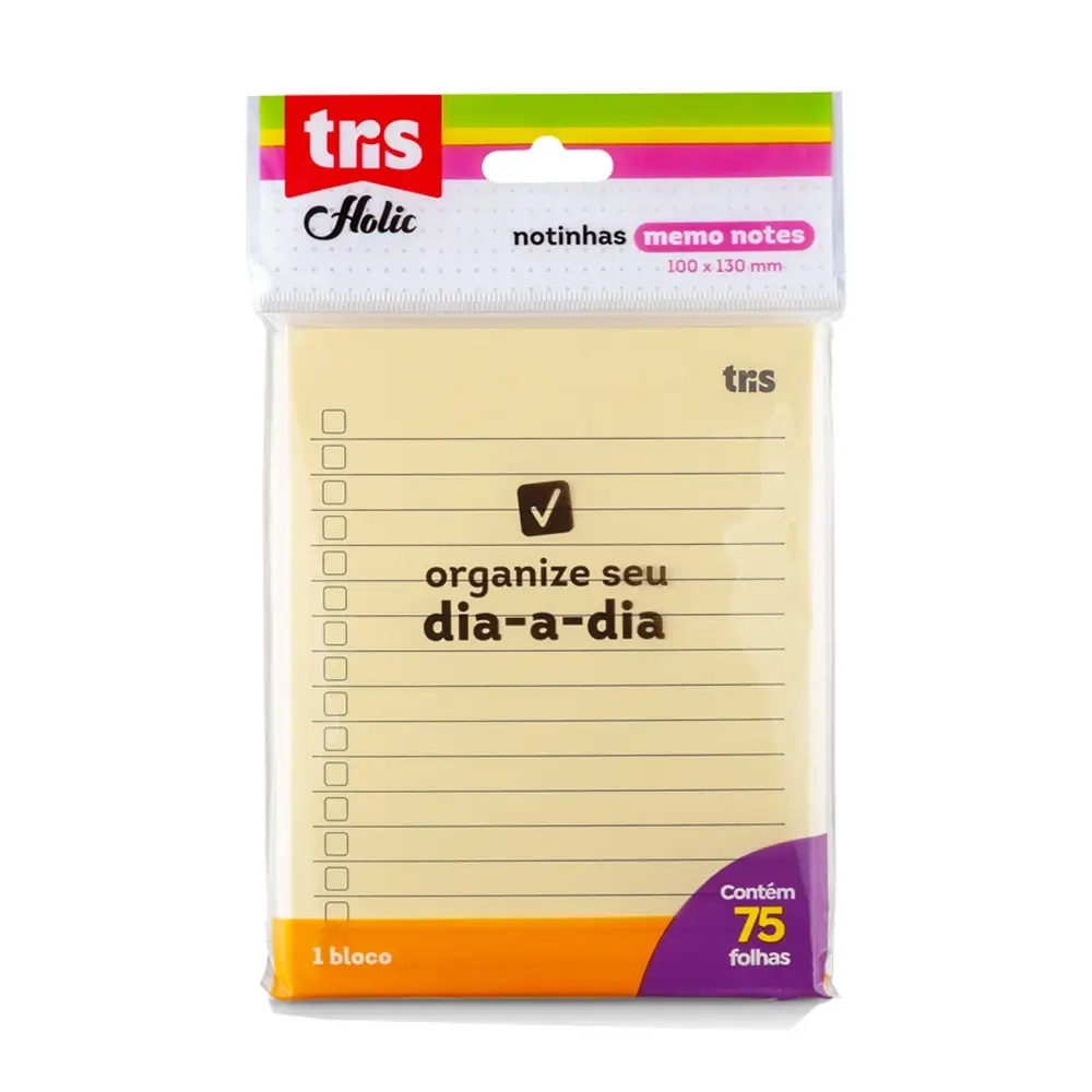 Notas Autoadesivas Holic Pop Memo Note - Polybag C/1 Bloco x 75 Folhas - Tris - Imagem 1