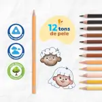 Lápis de Cor Mega Soft Color - Tons de Pele - 12 Cores - Tris - Thumbnail 3