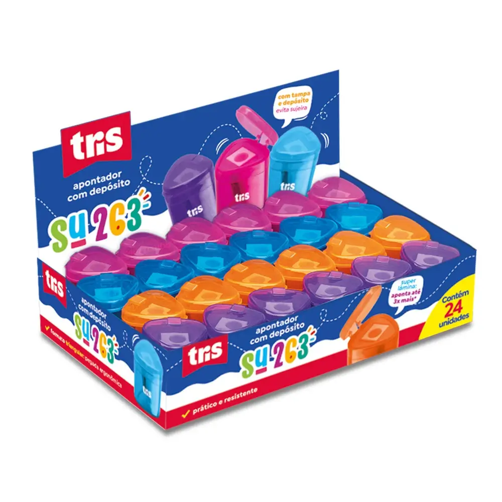 Apontador com Depósito Su263 - Cores Sortidas - Display C/24 un - Tris - Imagem 1