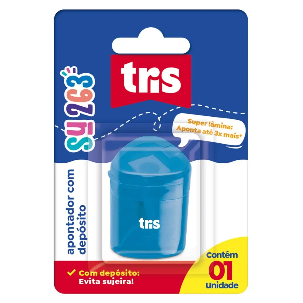 Apontador com Depósito Su263 - Cores Sortidas - Cartela C/1 un - Tris - Imagem 1