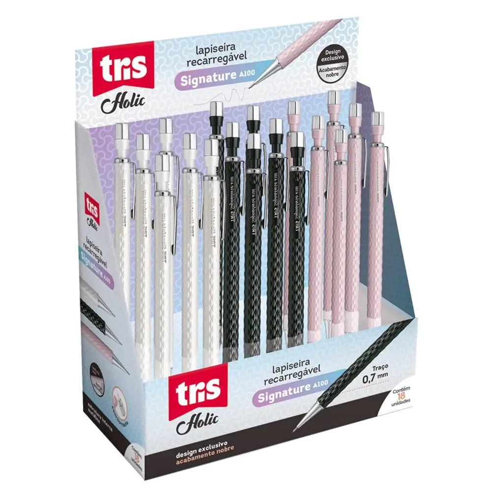 Lapiseira Signature Holic Fancy - 0.7mm - Display C/18 un - Tris - Imagem 1
