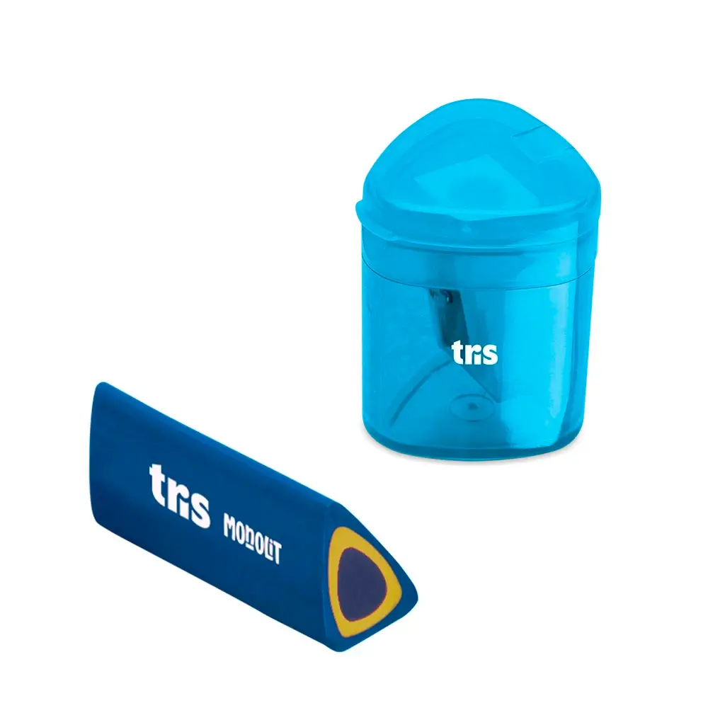 Kit Trio Apontador com Depósito Su263 + Borracha - Cartela C/2 peças - Tris - Imagem 2