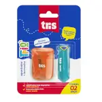 Kit Trio Apontador com Depósito Su263 + Borracha - Cartela C/2 peças - Tris - Thumbnail 1