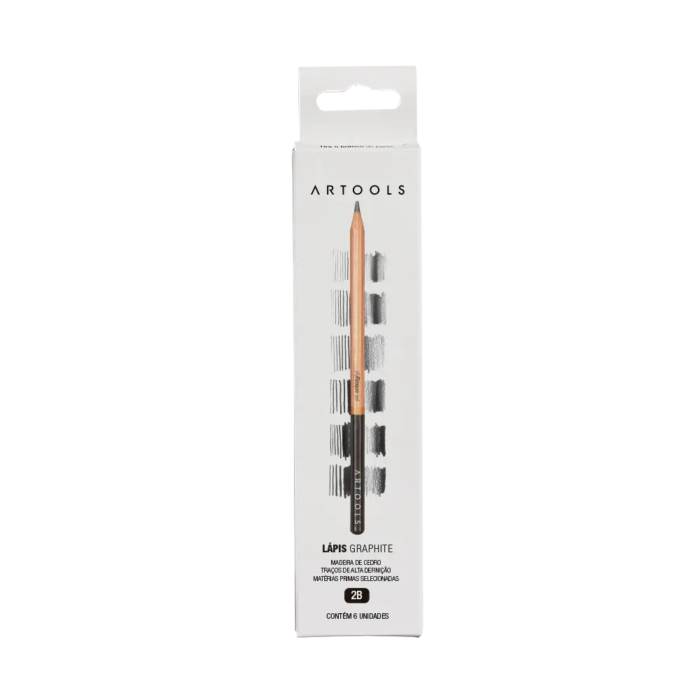 Lápis Graduado Graphite - 2B - Caixa C/6 un - Artools - Imagem 1