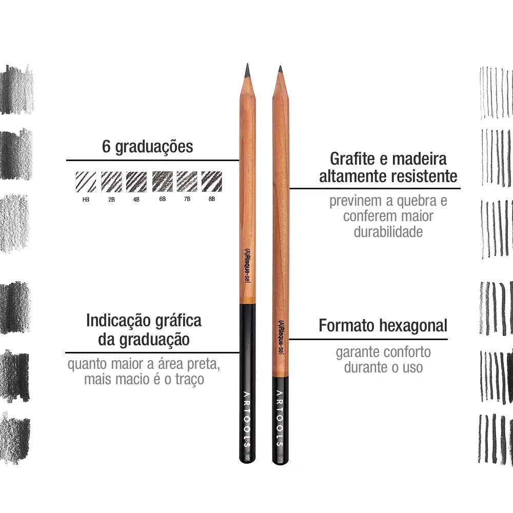 Lápis Graduado Graphite - 6 Traços - Artools - Imagem 2